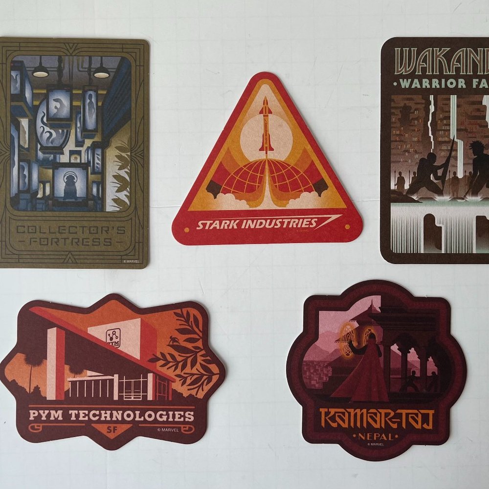 Disneyland 1901 Lounge Avenger Coasters Set of Five (5) Club 33 Sister Club